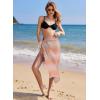 Ekouaer Women Sarong Swimsuit Coverups Chiffon Long Bikini Wraps Sheer Beach Bathing Suit Cover Up(Black/Brown Gradient)