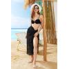 Ekouaer Women Sarong Swimsuit Coverups Chiffon Long Bikini Wraps Sheer Beach Bathing Suit Cover Up(Black+pink)