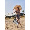 Ekouaer Women Sarong Swimsuit Coverups Chiffon Long Bikini Wraps Sheer Beach Bathing Suit Cover Up(Black+print Dot)