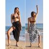 Ekouaer Women Sarong Swimsuit Coverups Chiffon Long Bikini Wraps Sheer Beach Bathing Suit Cover Up(Black+print Dot)