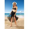Ekouaer Women Sarong Swimsuit Coverups Chiffon Long Bikini Wraps Sheer Beach Bathing Suit Cover Up(Black+red)