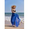 Ekouaer Women Sarong Swimsuit Coverups Chiffon Long Bikini Wraps Sheer Beach Bathing Suit Cover Up(Blue)