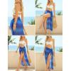 Ekouaer Women Sarong Swimsuit Coverups Chiffon Long Bikini Wraps Sheer Beach Bathing Suit Cover Up(Blue Gradient)