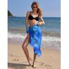 Ekouaer Women Sarong Swimsuit Coverups Chiffon Long Bikini Wraps Sheer Beach Bathing Suit Cover Up(Blue Tie-dye)