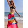Ekouaer Women Sarong Swimsuit Coverups Chiffon Long Bikini Wraps Sheer Beach Bathing Suit Cover Up(Colorful Rainbow)