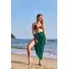Ekouaer Women Sarong Swimsuit Coverups Chiffon Long Bikini Wraps Sheer Beach Bathing Suit Cover Up(Dark Green)
