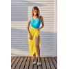 Ekouaer Women Sarong Swimsuit Coverups Chiffon Long Bikini Wraps Sheer Beach Bathing Suit Cover Up(Golden)