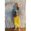 Ekouaer Women Sarong Swimsuit Coverups Chiffon Long Bikini Wraps Sheer Beach Bathing Suit Cover Up(Golden)
