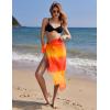 Ekouaer Women Sarong Swimsuit Coverups Chiffon Long Bikini Wraps Sheer Beach Bathing Suit Cover Up(Gradient-orange)