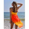 Ekouaer Women Sarong Swimsuit Coverups Chiffon Long Bikini Wraps Sheer Beach Bathing Suit Cover Up(Gradient-orange)