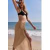 Ekouaer Women Sarong Swimsuit Coverups Chiffon Long Bikini Wraps Sheer Beach Bathing Suit Cover Up(Khaki)