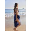 Ekouaer Women Sarong Swimsuit Coverups Chiffon Long Bikini Wraps Sheer Beach Bathing Suit Cover Up(Navy Blue)