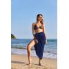 Ekouaer Women Sarong Swimsuit Coverups Chiffon Long Bikini Wraps Sheer Beach Bathing Suit Cover Up(Navy Blue)