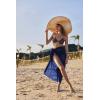 Ekouaer Women Sarong Swimsuit Coverups Chiffon Long Bikini Wraps Sheer Beach Bathing Suit Cover Up(Navy Blue)