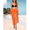 Ekouaer Women Sarong Swimsuit Coverups Chiffon Long Bikini Wraps Sheer Beach Bathing Suit Cover Up(Orange)