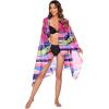 Ekouaer Women Sarong Swimsuit Coverups Chiffon Long Bikini Wraps Sheer Beach Bathing Suit Cover Up(Pat 13)