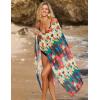 Ekouaer Women Sarong Swimsuit Coverups Chiffon Long Bikini Wraps Sheer Beach Bathing Suit Cover Up(Pat 19)