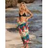 Ekouaer Women Sarong Swimsuit Coverups Chiffon Long Bikini Wraps Sheer Beach Bathing Suit Cover Up(Pat 19)