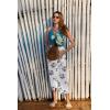 Ekouaer Women Sarong Swimsuit Coverups Chiffon Long Bikini Wraps Sheer Beach Bathing Suit Cover Up(Pat 22)