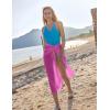 Ekouaer Women Sarong Swimsuit Coverups Chiffon Long Bikini Wraps Sheer Beach Bathing Suit Cover Up(Pink)
