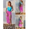 Ekouaer Women Sarong Swimsuit Coverups Chiffon Long Bikini Wraps Sheer Beach Bathing Suit Cover Up(Pink)