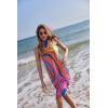 Ekouaer Women Sarong Swimsuit Coverups Chiffon Long Bikini Wraps Sheer Beach Bathing Suit Cover Up(Pink Art Stripe)