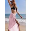 Ekouaer Women Sarong Swimsuit Coverups Chiffon Long Bikini Wraps Sheer Beach Bathing Suit Cover Up(Pure Pink)