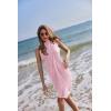 Ekouaer Women Sarong Swimsuit Coverups Chiffon Long Bikini Wraps Sheer Beach Bathing Suit Cover Up(Pure Pink)