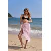 Ekouaer Women Sarong Swimsuit Coverups Chiffon Long Bikini Wraps Sheer Beach Bathing Suit Cover Up(Pure Pink)