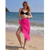 Ekouaer Women Sarong Swimsuit Coverups Chiffon Long Bikini Wraps Sheer Beach Bathing Suit Cover Up(Rose Red 2)