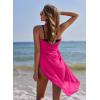Ekouaer Women Sarong Swimsuit Coverups Chiffon Long Bikini Wraps Sheer Beach Bathing Suit Cover Up(Rose Red 2)