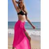 Ekouaer Women Sarong Swimsuit Coverups Chiffon Long Bikini Wraps Sheer Beach Bathing Suit Cover Up(Rose Red 2)