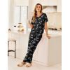 Ekouaer Women’s 3 Piece Pajama Set Short Sleeve Sleepwear Pj Set Top and Shorts Pants Pjs with Pockets(Black Zebra)