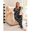 Ekouaer Women’s 3 Piece Pajama Set Short Sleeve Sleepwear Pj Set Top and Shorts Pants Pjs with Pockets(Black Zebra)