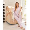 Ekouaer Women’s 3 Piece Pajama Set Short Sleeve Sleepwear Pj Set Top and Shorts Pants Pjs with Pockets(Flamingo Print)