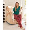 Ekouaer Women’s 3 Piece Pajama Set Short Sleeve Sleepwear Pj Set Top and Shorts Pants Pjs with Pockets(Red and Green Plaid)