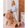 Ekouaer Women’s 3 Piece Pajama Set Short Sleeve Sleepwear Pj Set Top and Shorts Pants Pjs with Pockets(Teddy Bear)
