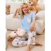 Ekouaer Women’s 3 Piece Pajama Set Short Sleeve Sleepwear Pj Set Top and Shorts Pants Pjs with Pockets(Teddy Bear)