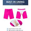 Ekouaer Women’s Board Shorts High Waist Swim Shorts Beach Surf Swimwear Shorts S-4XL(Rose Red)