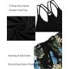 Ekouaer Womens Cami Pajama Set Sleeveless Racerback Tank Top Pjs Soft Sleepwear(Black Floral)