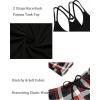Ekouaer Womens Cami Pajama Set Sleeveless Racerback Tank Top Pjs Soft Sleepwear(Black Plaid)
