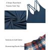 Ekouaer Womens Cami Pajama Set Sleeveless Racerback Tank Top Pjs Soft Sleepwear(Blue and Red Plaid)