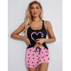 Ekouaer Womens Cami Pajama Set Sleeveless Racerback Tank Top Pjs Soft Sleepwear(Butterfly Print)