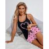 Ekouaer Womens Cami Pajama Set Sleeveless Racerback Tank Top Pjs Soft Sleepwear(Butterfly Print)