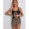 Ekouaer Womens Cami Pajama Set Sleeveless Racerback Tank Top Pjs Soft Sleepwear(Leopard Print)