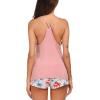 Ekouaer Womens Cami Pajama Set Sleeveless Racerback Tank Top Pjs Soft Sleepwear(Lilac Floral)