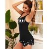 Ekouaer Womens Cami Pajama Set Sleeveless Racerback Tank Top Pjs Soft Sleepwear(Moon Print)