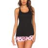 Ekouaer Womens Cami Pajama Set Sleeveless Racerback Tank Top Pjs Soft Sleepwear(Pink Heart)