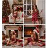 Ekouaer Womens Cami Pajama Sets 2 Piece Ribbed Knit PJs Tank Top and Shorts Set Lingerie Sleepwear(Christmas Tree Red Plaid)