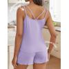 Ekouaer Womens Cami Pajama Sets 2 Piece Ribbed Knit PJs Tank Top and Shorts Set Lingerie Sleepwear(Lilac)